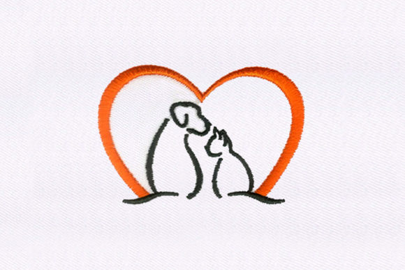 Cat Dog Silhouette: A Timeless Embroidery Gift Design