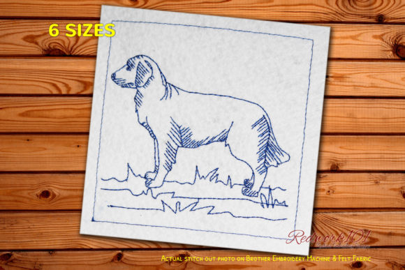 Golden Retriever Dog Embroidery Design