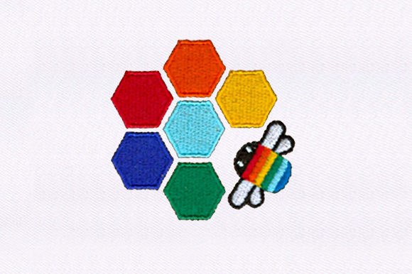Honeycomb and Bee Embroidery Design