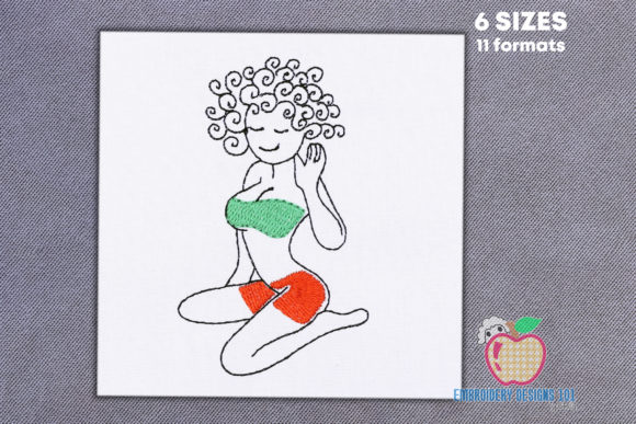 Hot Girl Sitting on Beach Sketch