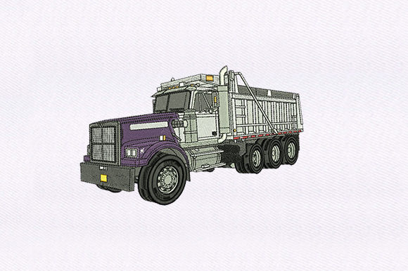 Purple White Truck Embroidery Design
