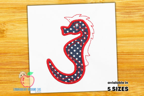 Sea Horse Applique Design