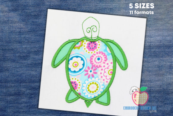 Tortoise Applique Embroidery Design